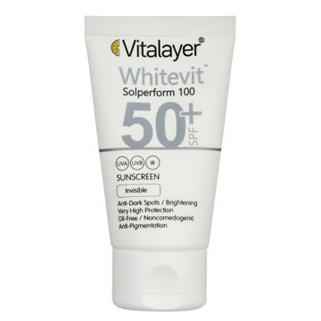 کرم ضد افتاب ویتالیر ضد لک بدون رنگ با SPF 50 حجم 50ML