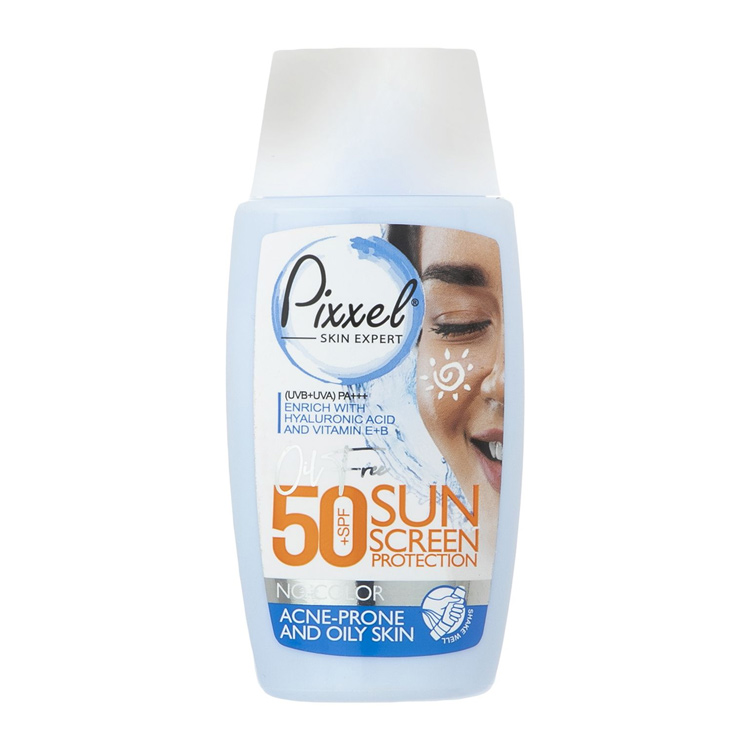 کرم ضد آفتاب بی رنگ پیکسل مدل SPF50 Oily Acne-Prone Skin حجم 50ml