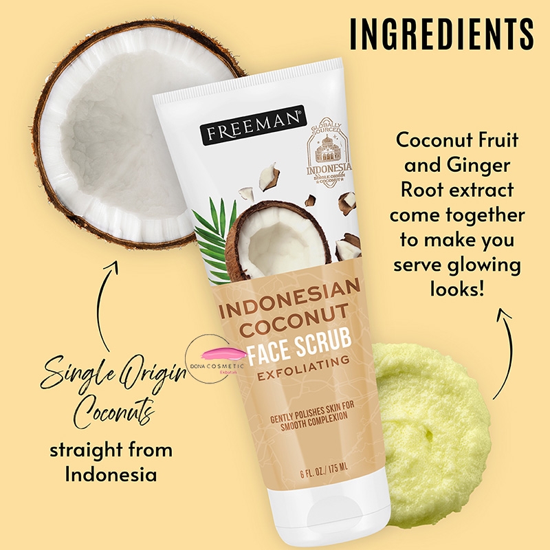 ماسک و اسکراب صورت نارگیل اندونزی لایه بردار فریمن حجم175 میل  17INDONESIAN COCONUT FACE MASK+SCRUB