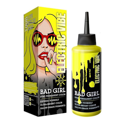 رنگ مو فانتزی بد گرل BAD GIRL مدل ELECTRIC VIBE زرد حجم 150 میلی‌لیتر