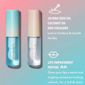 لیپ گلاس حجم دهنده لب دوتایی شیگلم مدل PLUMP ADDICT HOT & COLD GLOSS DUO