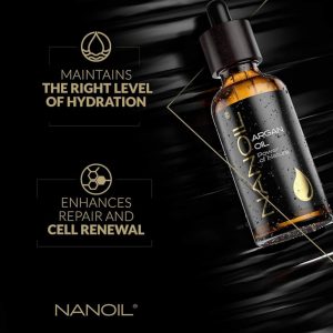 روغن آرگان خالص مو صورت و بدن نانویل 50 میل Nanoil