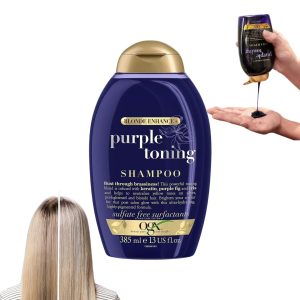 شامپو ضد زردی موهای بلوند او جی ایکس OGX مدل Purple toning