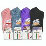 ست 4 جفت جوراب دخترانه رنگی گربه ای