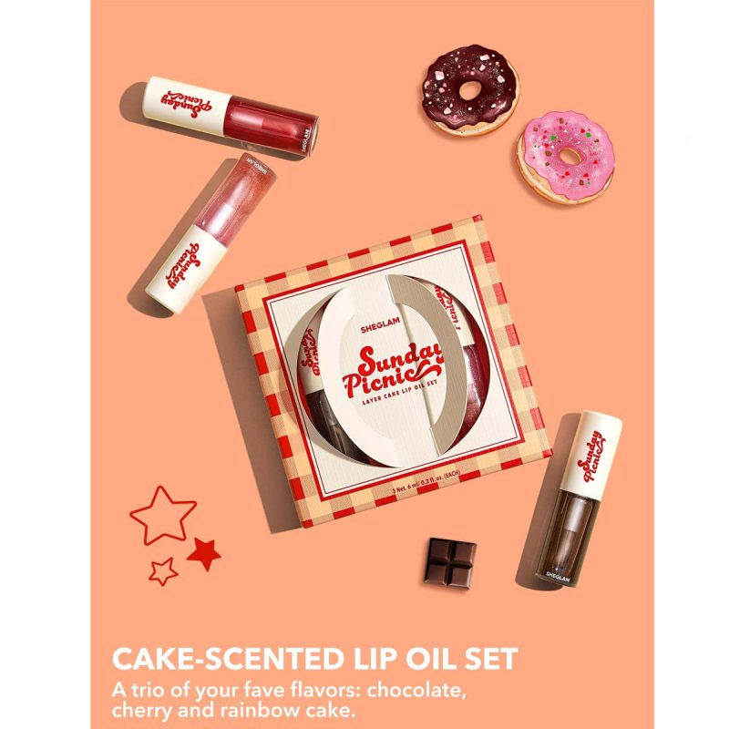 پک 3 عددی روغن لب شیگلم SHEGLAM مدل Sunday Picnic Layer Cake - Image 4