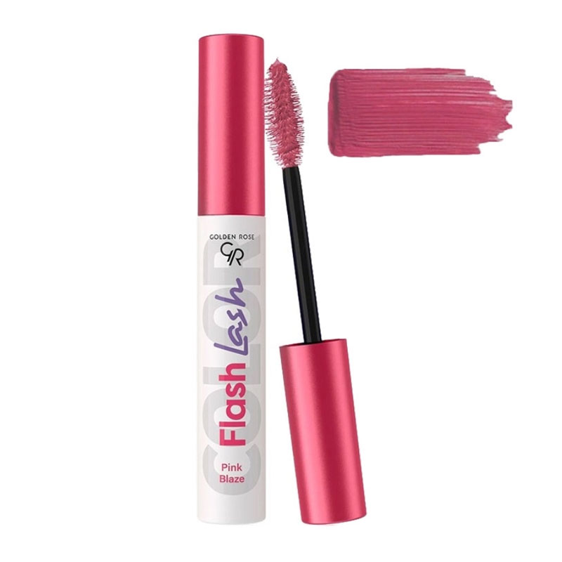 ریمل رنگی صورتی گلدن رز مدل Flash Lash رنگ Pink Blaze