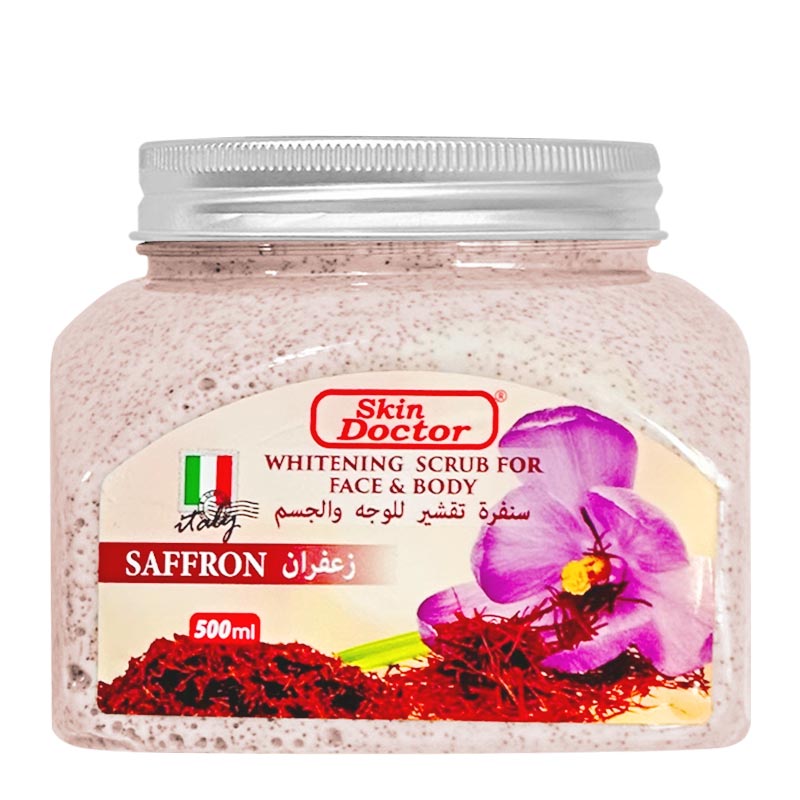 اسکراب سفید کننده صورت و بدن دکتر اسکین Doctor Skin مدل زعفران Saffron حجم 500ml