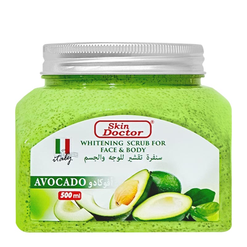 اسکراب سفید کننده صورت و بدن دکتر اسکین Doctor Skin مدل چوب آووکادو Avocado حجم 500ml