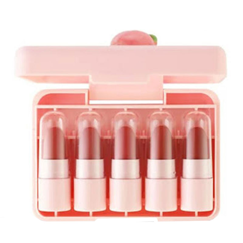 پک 5 عددی رژ لب مینی هلویی دراگون رانی Dragon ranee