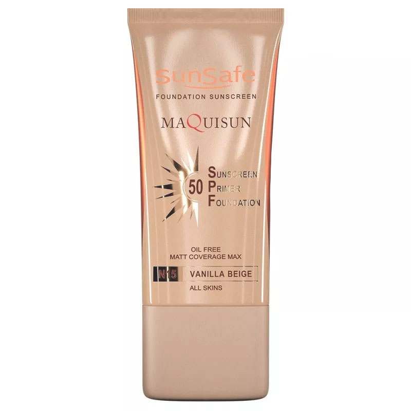 ضد آفتاب کرم پودری و پرایمری مکیسان SPF 50 سان سیف (sun safe)