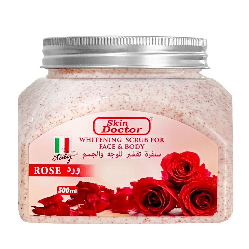 اسکراب صورت و بدن دکتر اسکین Skin doctor گل رز حجم 500ml