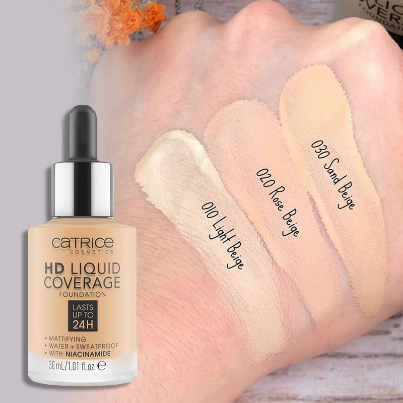 کرم پودر کاتریس Catrice مدل HD liquid coverage حجم 30ml