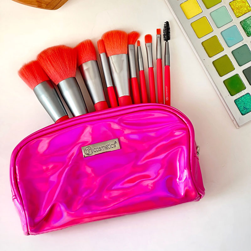 ست کیف نئونی و براش آرایشی 12 عددی BH COSMETICS