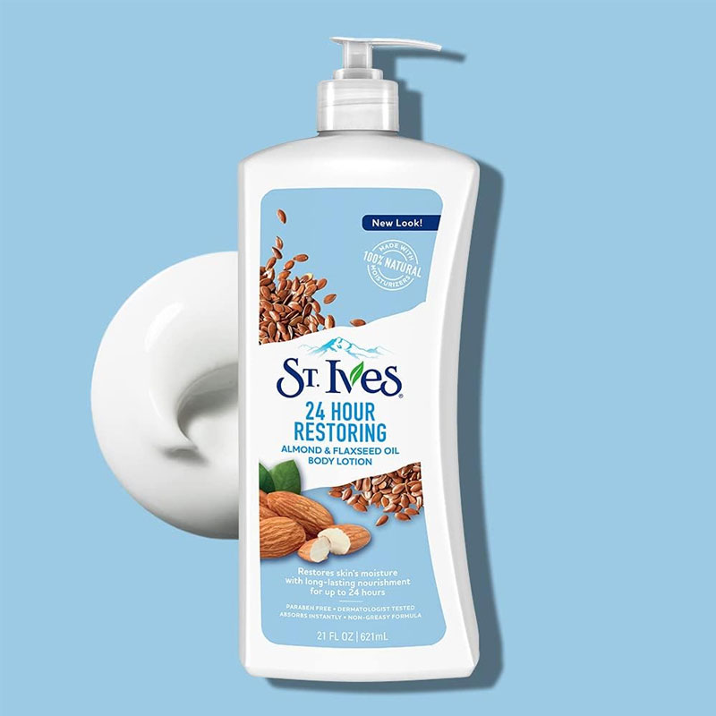 لوسیون بدن بادام و دانه کتان سینت ایوز St Ives حجم 600ml