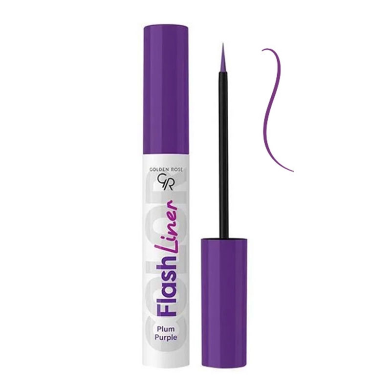خط چشم رنگی بنفش گلدن رز مدل Flash liner رنگ Plum Purple