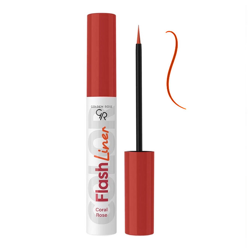 خط چشم رنگی قرمز گلدن رز مدل Flash liner رنگ Coral Rose