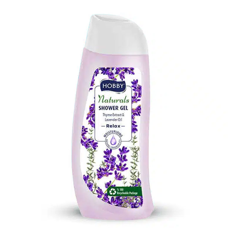 شامپو بدن ژلی هوبی Hobby مدل Naturals رایحه اسطوخودوس Relax حجم 500ml