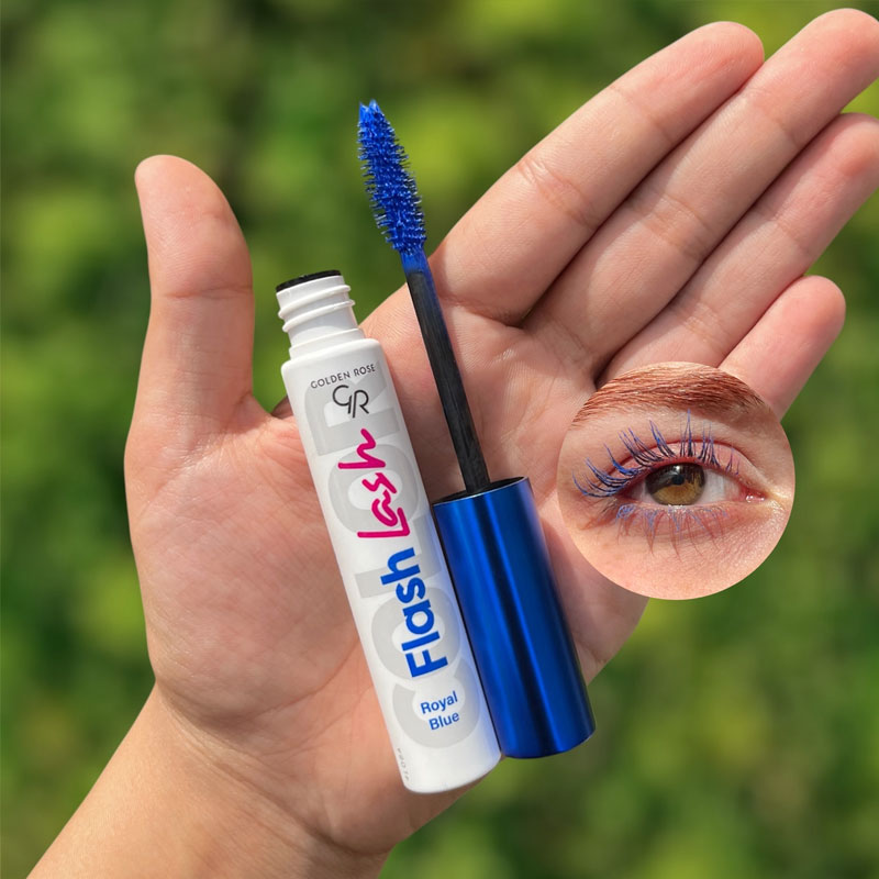 ریمل رنگی آبی گلدن رز مدل Flash Lash رنگ Royal Blue