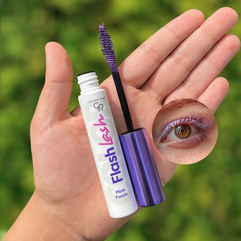 ریمل رنگی بنفش گلدن رز مدل Flash Lash رنگ Plum Purple