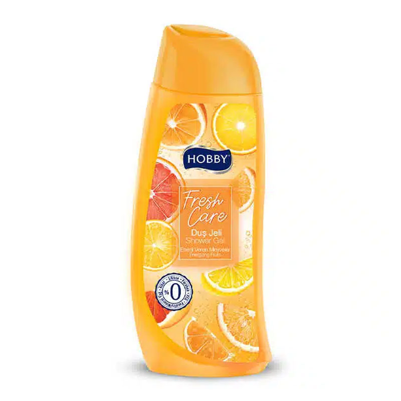 شامپو بدن ژلی هوبی Hobby مدل Fresh Care رایحه پرتقال Energizing Fruits حجم 500ml