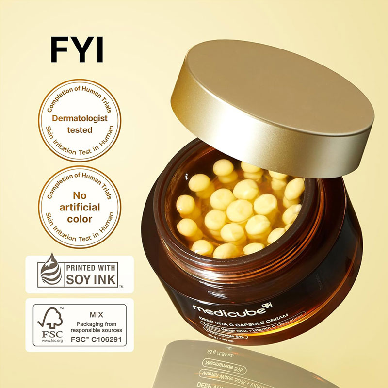 کرم ترمیم کننده ویتامین سی مدی کیوب Medicube مدل Deep Vita C Capsule Cream