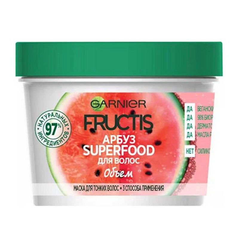 ماسک مو داخل حمام گارنیر سری Fructis مدل هندوانه Watermelon حجم 390ml