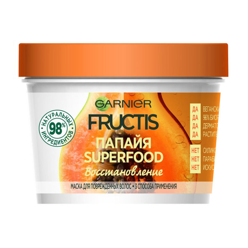 ماسک مو داخل حمام گارنیر سری Fructis مدل پاپایا Papaya حجم 390ml