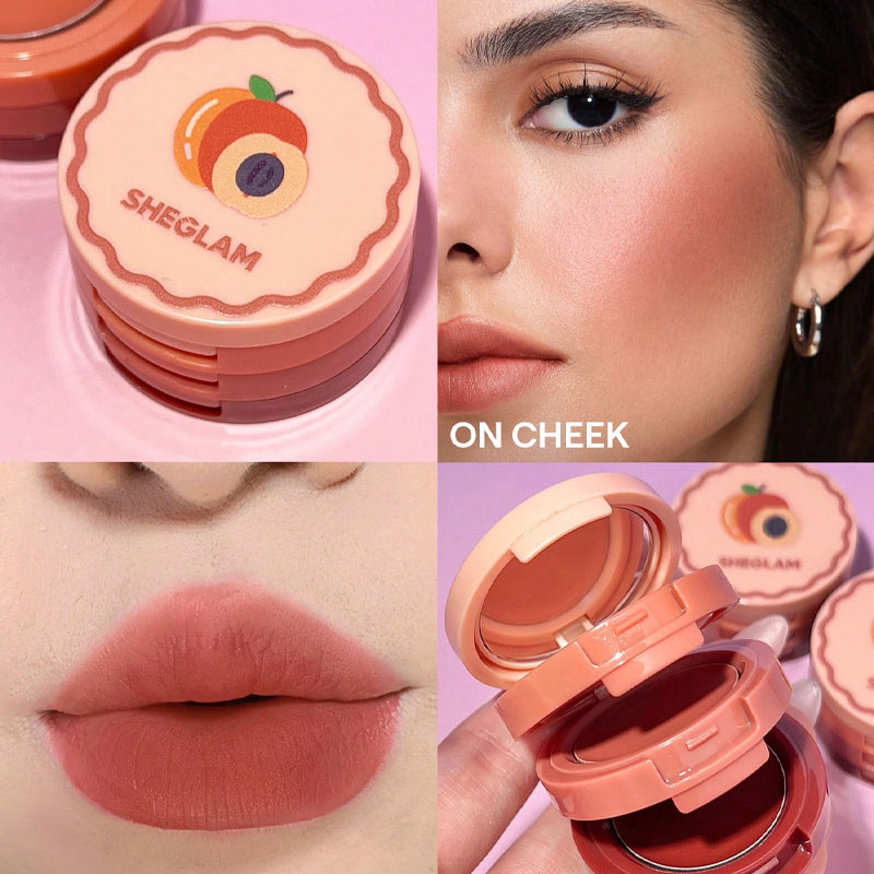پالت رژگونه و رژلب کرمی هلو شیگلم Sheglam مدل Apricot Dream