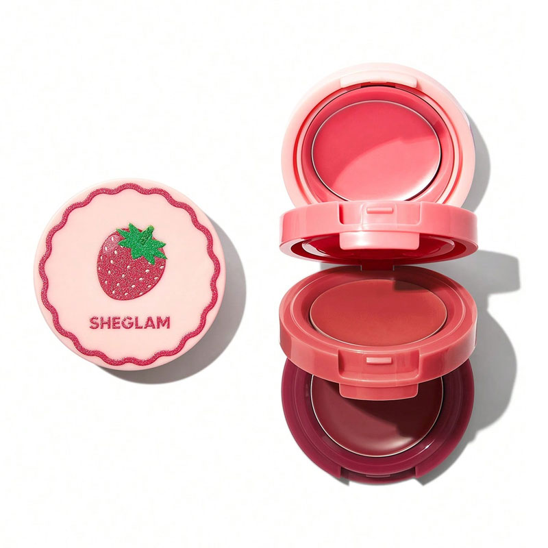 پالت رژگونه و رژلب کرمی توت فرنگی شیگلم Sheglam مدل Strawberry
