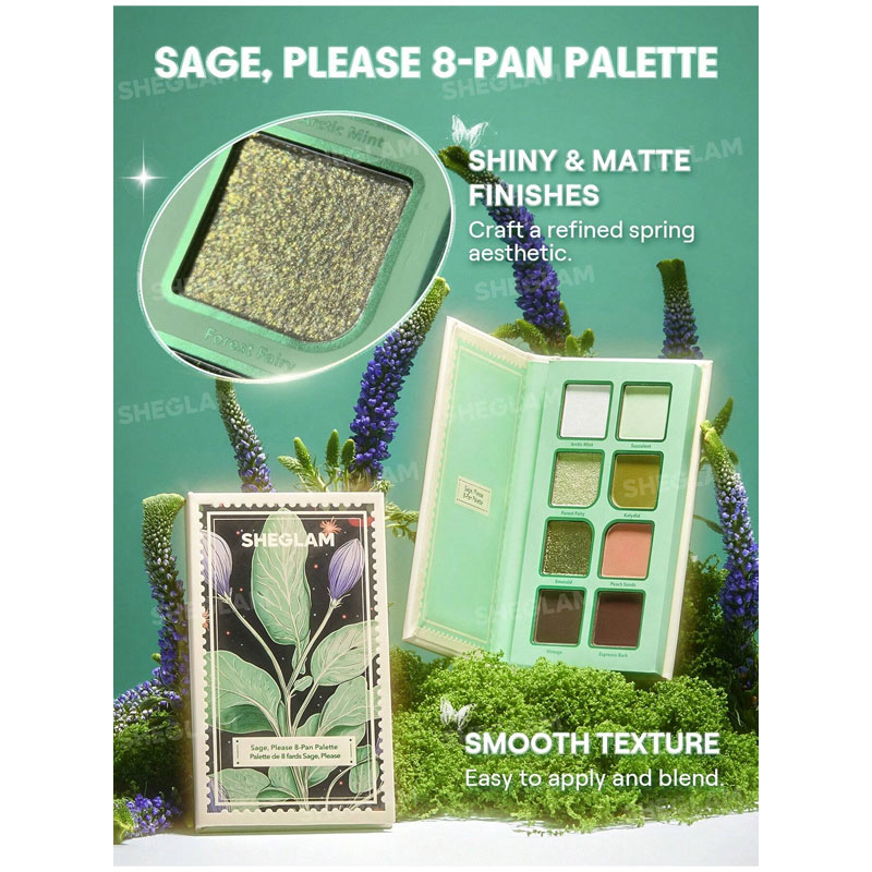 پالت سایه چشم شیگلم SHEGLAM مدل Sage Please 8 Pan Palette