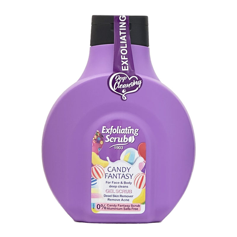 اسکراب روشن کننده صورت و بدن Exefoliating Serub رایحه آبنبات FANTASY حجم 500ml