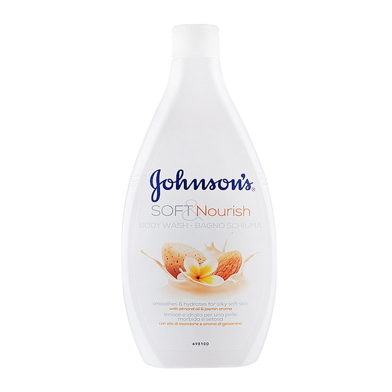 شامپو بدن جانسون Johnsons رایحه بادام و گل یاس مدل Soft Nourish حجم 400ml