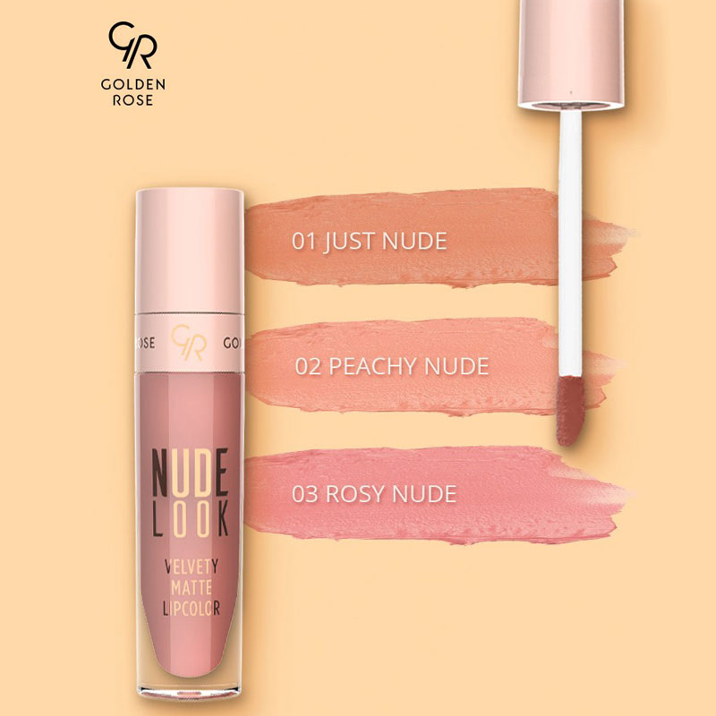 رژلب مایع مات گلدن رز Golden Rose مدل NUDE LOOK