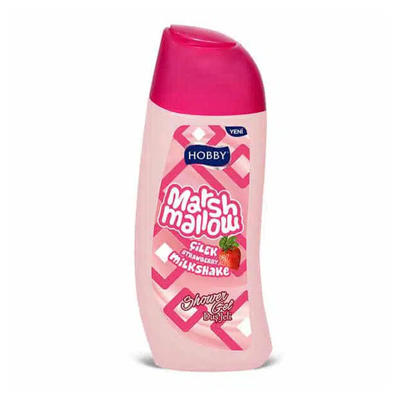 شامپو بدن ژلی هوبی Hobby مدل Marshmallow رایحه توت فرنگی Strawberry حجم 500ml