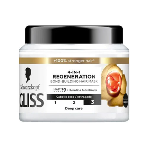 ماسک مو مخصوص موهای آسیب دیده گلیس Gliss مدل Regeneration 4in1 حجم 400ml