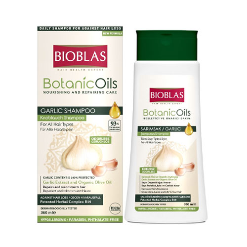 شامپو بیوبلاس Bioblas حاوی عصاره سیر مناسب انواع مختلف مو حجم 360ml