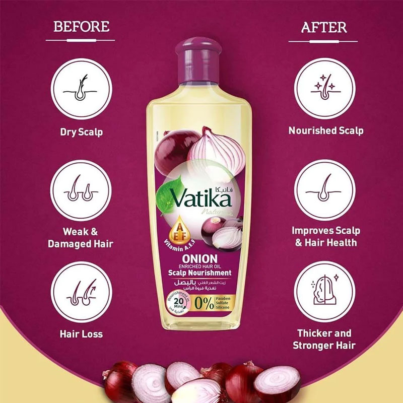 روغن مو پیاز قرمز واتیکا Vatika مدل Ren Onion حجم 200ml