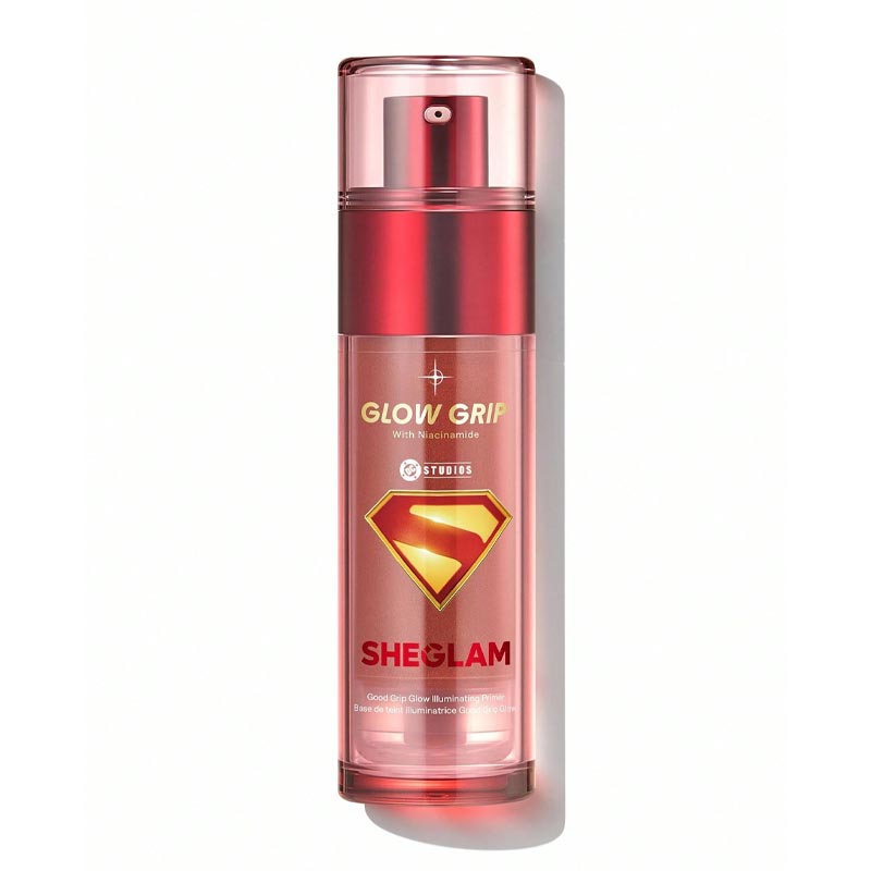 پرایمر براق کننده پوست شیگلم SHEGLAM مدل Glow grip کالکشن سوپرمن Superman حجم 45ml