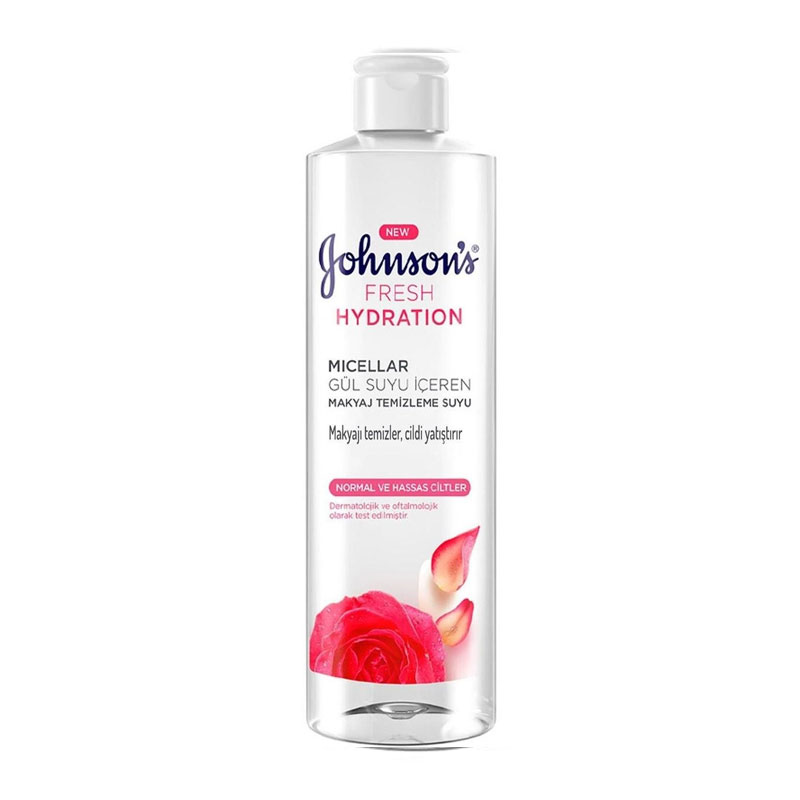 میسلار واتر آرایش پاک کن و آبرسان گل رز جانسون Johnson مدل Fresh Hydration حجم 400ml