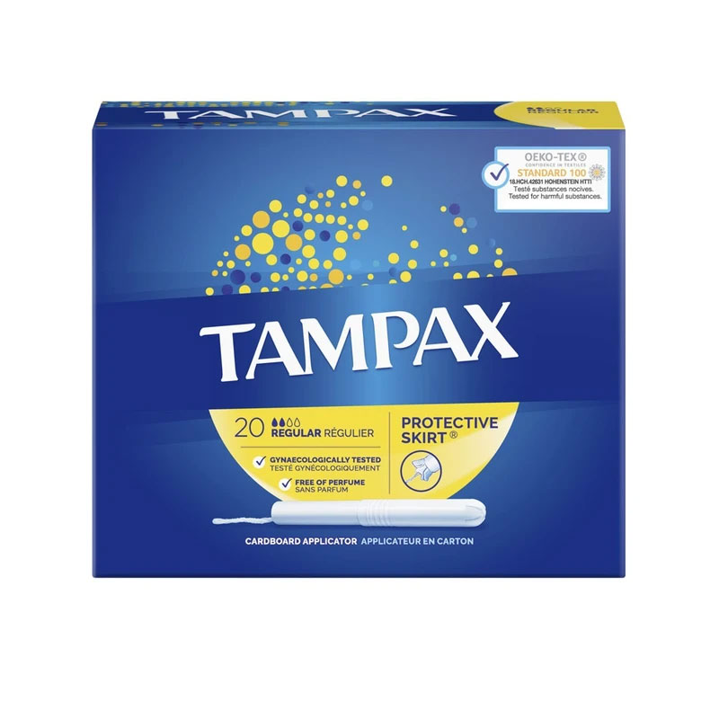 تامپون تامپکس Tampax مدل ضد حساسیت پوست Regular بسته 20 عددی