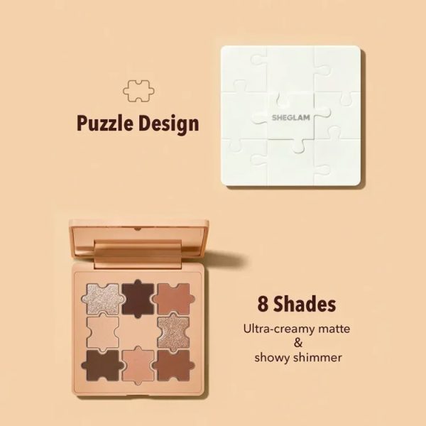 پالت سایه چشم شیگلم مدل JAZY JIGSAW EYESHADOW PALETTE-HUED IN NUDE - Image 3