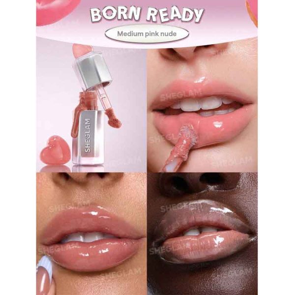 لیپ گلاس ضد آب شیگلم Sheglam مدل Glass Lock Air Gloss رنگ Born Ready - Image 2
