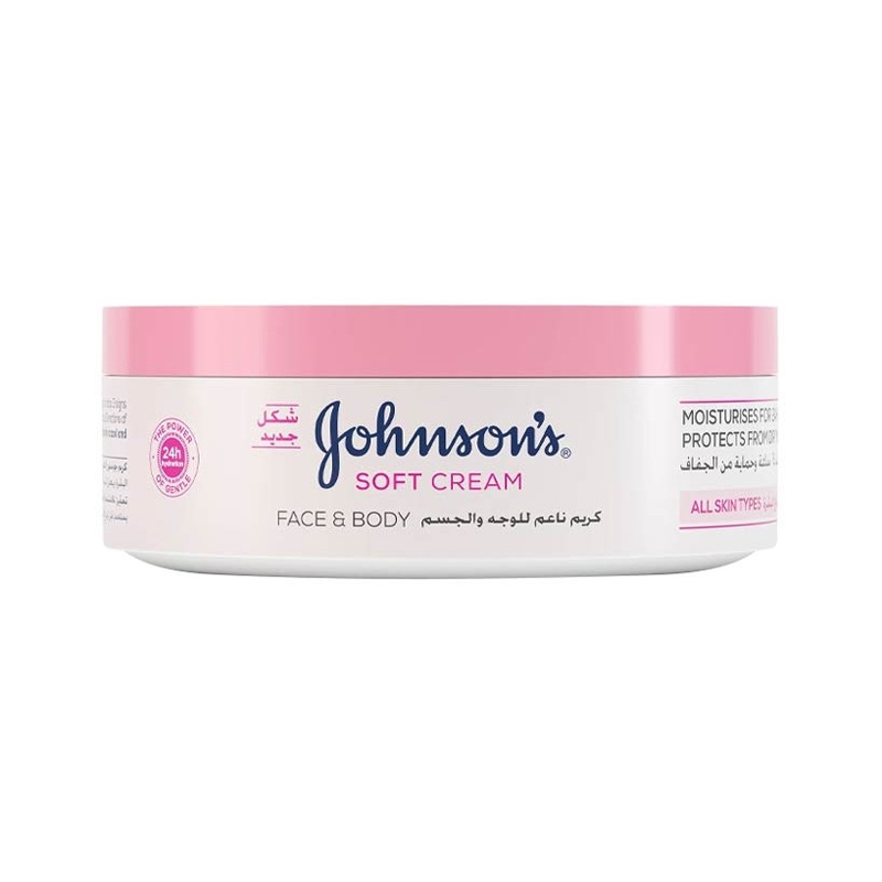 1-110.jpg کرم دست و صورت جانسون Soft Cream حجم 200ml - Image 1