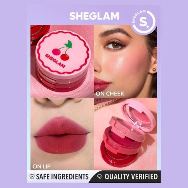 پالت رژگونه و رژلب گیلاسی شیگلم Sheglam مدل Very cherry - Image 3