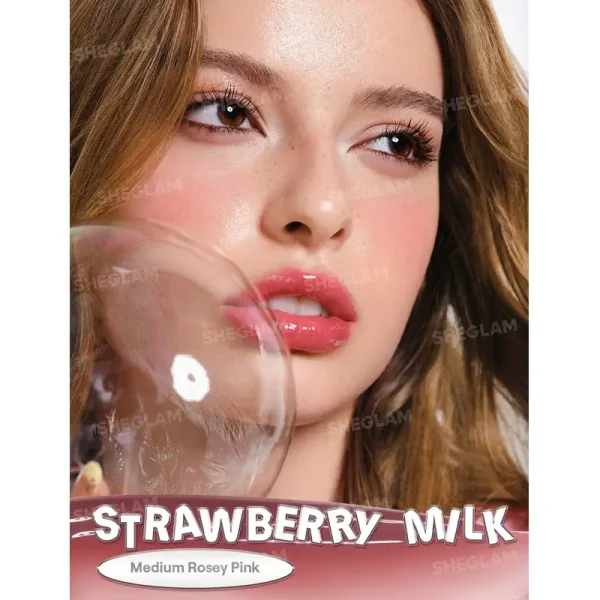 لیپ گلاس ضد آب شیگلم Sheglam مدل Glass Lock Air Gloss رنگ Strawberry Milk - Image 3
