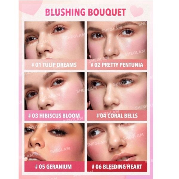 پالت رژگونه کرمی شیگلم SHEGLAM مدل Flush Crush رنگ Blushing Bouquet - Image 2