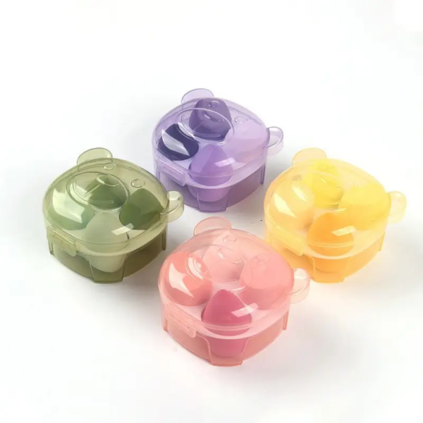 پک 4 عددی پد اسفنجی آرایشی جعبه خرسی - Image 3