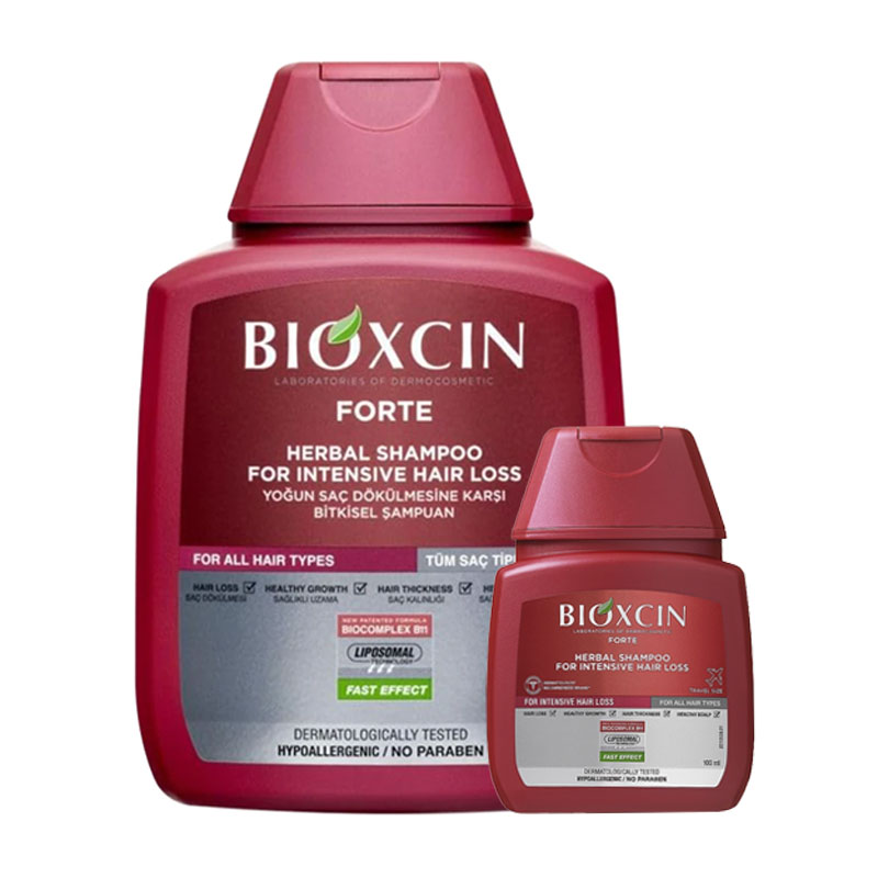 1a9bcf2f-b0b7-46c0-9f00-ed33a7b1b2f2-3.jpg پک شامپو ضد ریزش قوی بیوکسین فورته BIOXCIN FORTE حجم 300ml + هدیه 100ml - Image 1