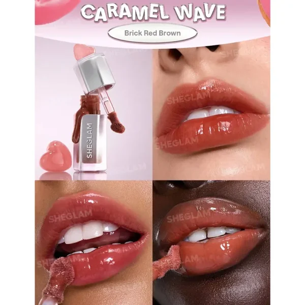 لیپ گلاس ضد آب شیگلم Sheglam مدل Glass Lock Air Gloss رنگ Caramel Wave - Image 2