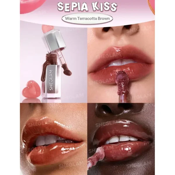 لیپ گلاس ضد آب شیگلم Sheglam مدل Glass Lock Air Gloss رنگ Sepia Kiss - Image 2